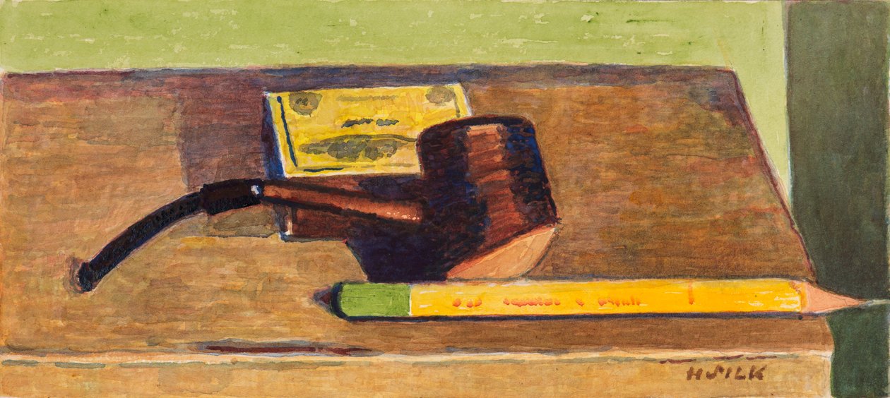 Potlood en pijp, ca. 1930 door Henry Silk