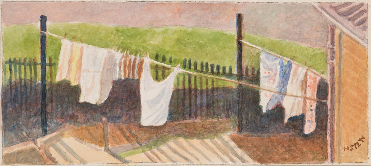 Rounton Road waslijnen, ca. 1930 door Henry Silk