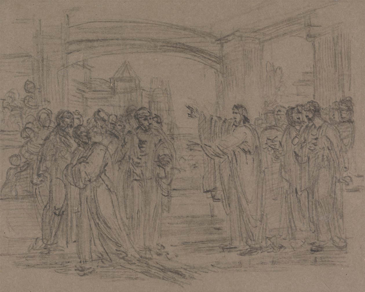 Christus in de Tempel door Henry Singleton