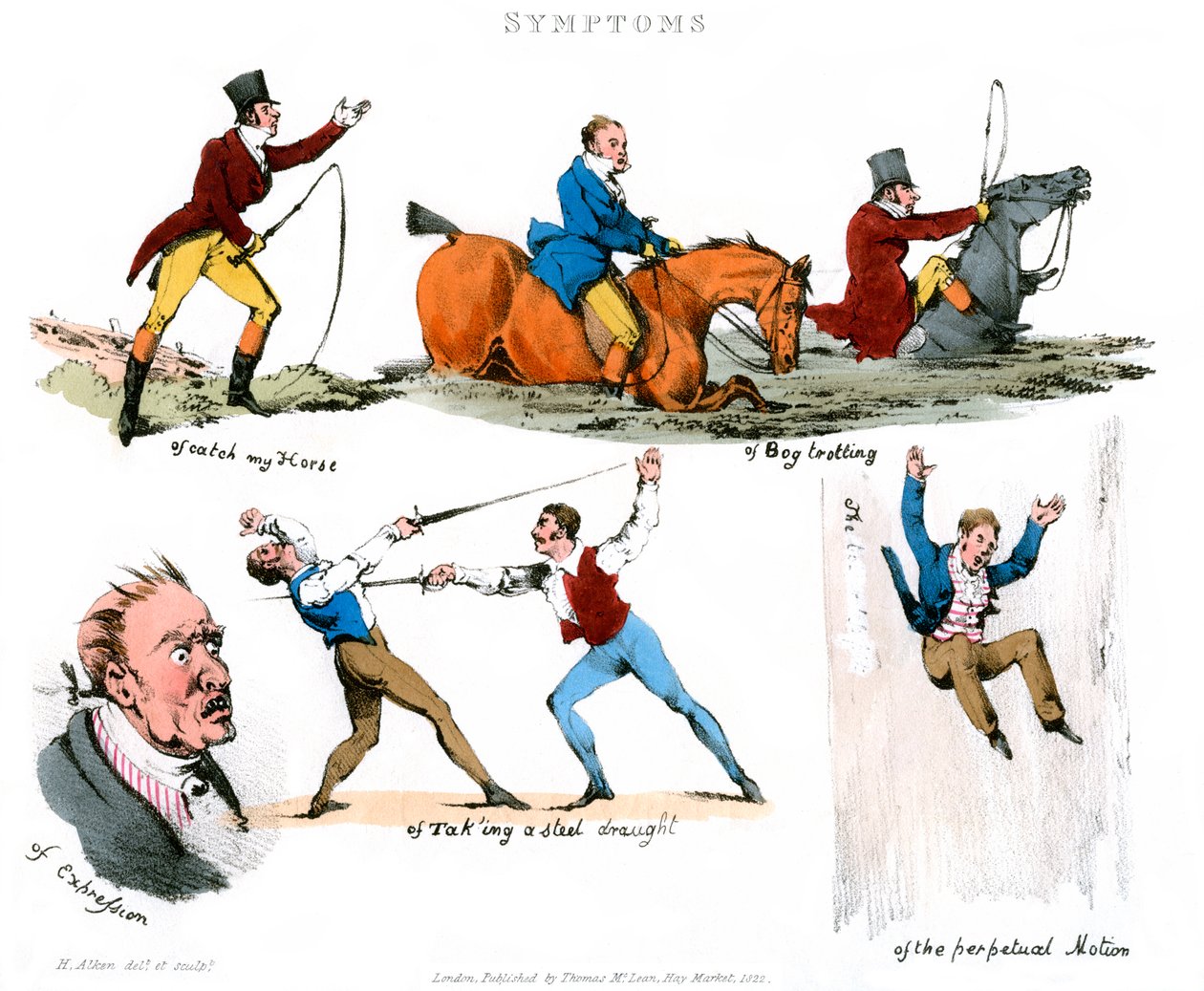 Symptomen van Vermaak, 1822 door Henry Thomas Alken