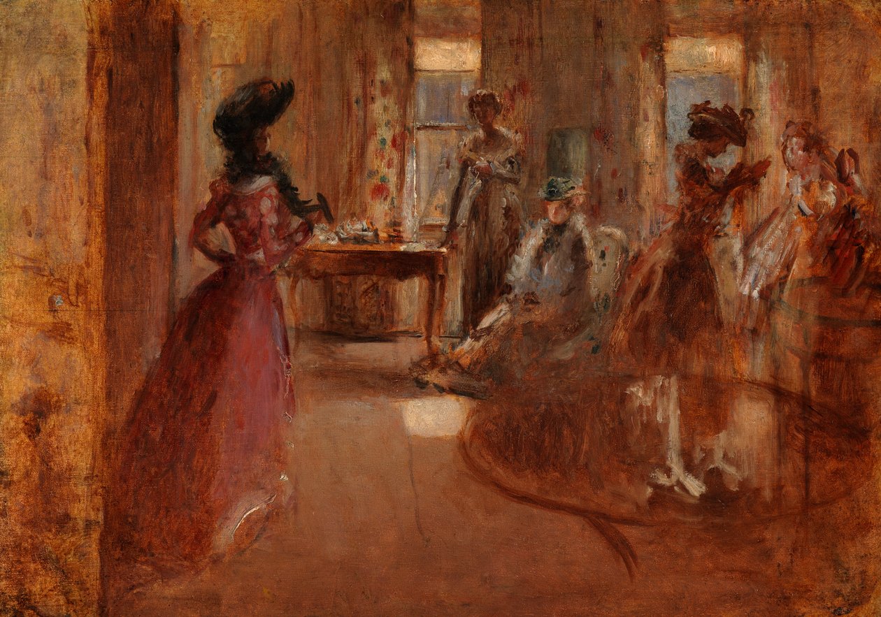 Familiefeest, ca. 1892 door Henry Tonks