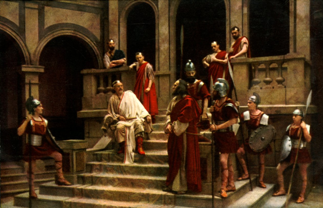 Jezus voor Pilatus, 1922 door Henry Traut
