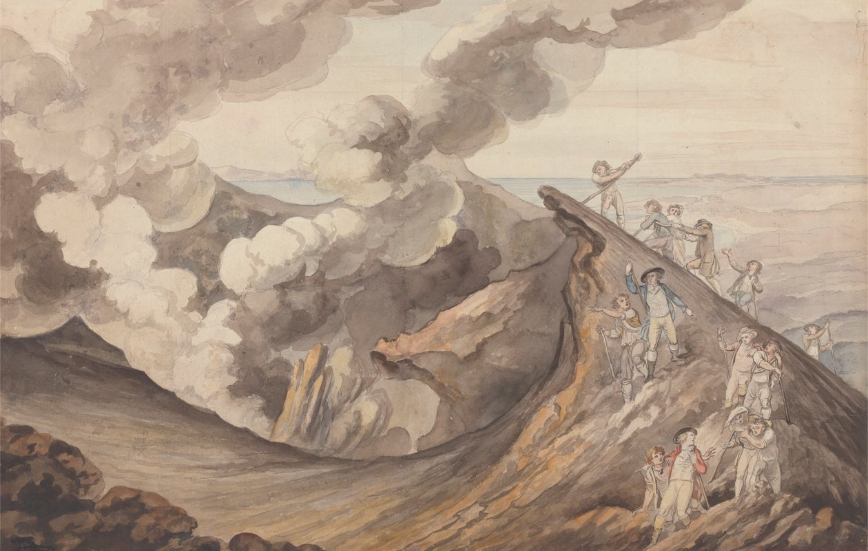 De beklimming van de Vesuvius door Henry Tresham