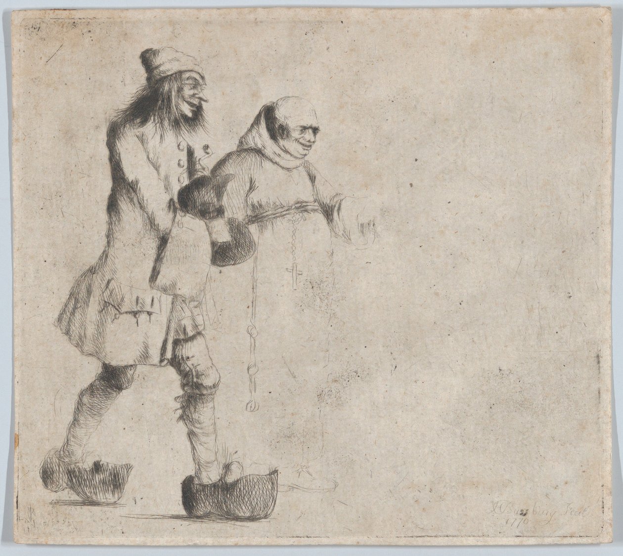Gelukkige boer en monnik, 1770 door Henry William Bunbury