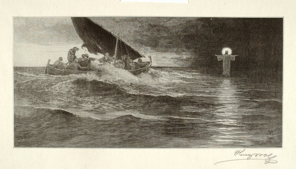 Christus op zee door Henry Wolf
