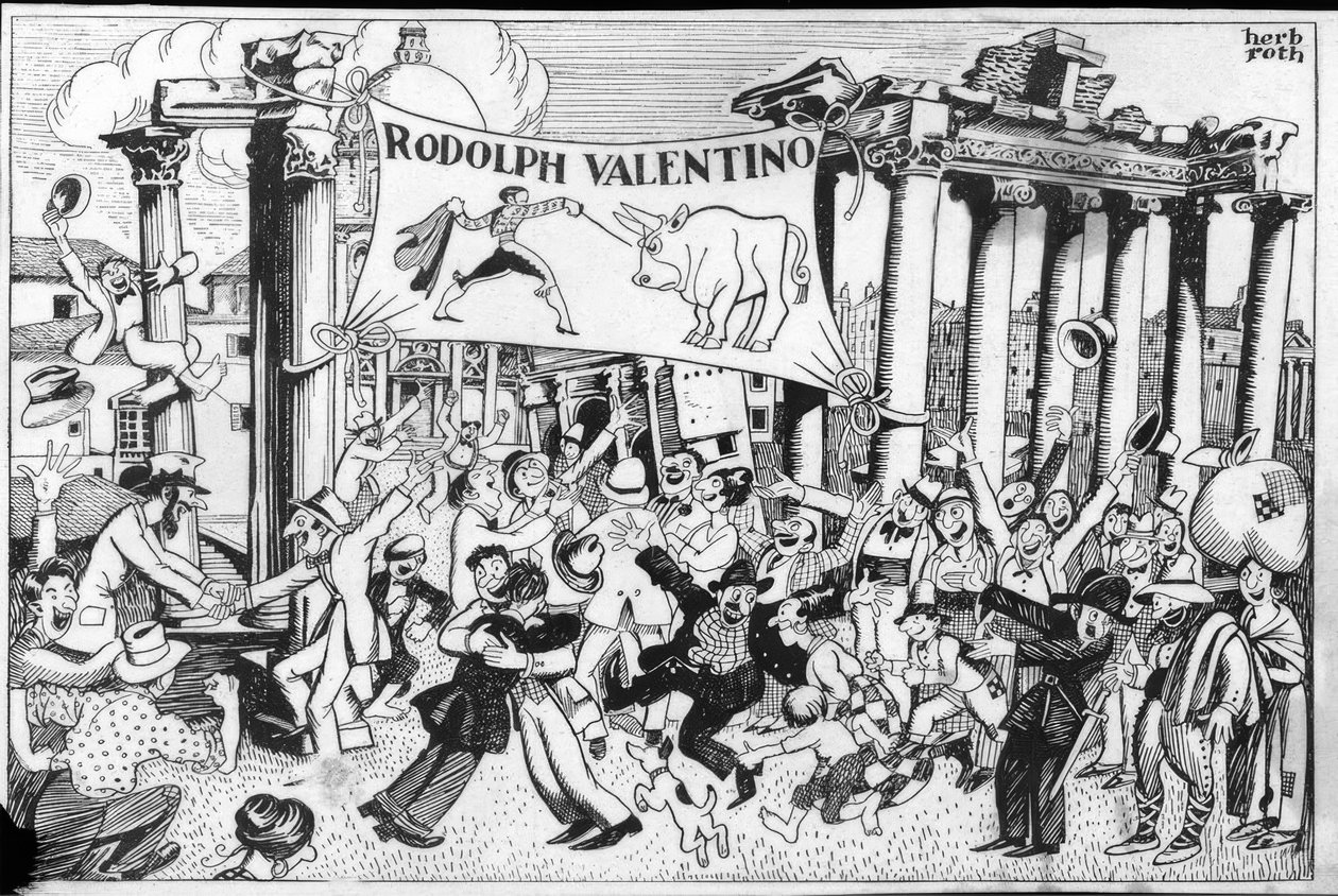 Aankomst van Rudolph Valentino door Herb Roth