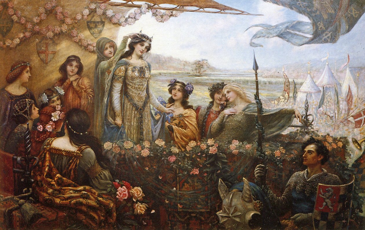Lancelot en Guinevere door Herbert James Draper