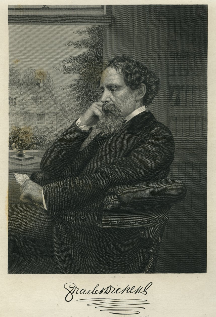 Charles Dickens, Portret van Foto door Watkins door Herbert Watkins