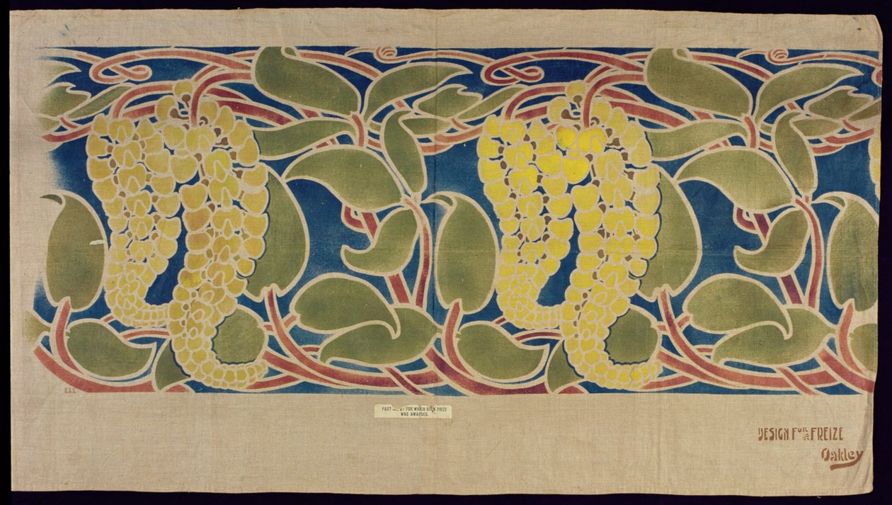 Gestencild textielmonster, ca. 1896 door Herbert C. Oakley