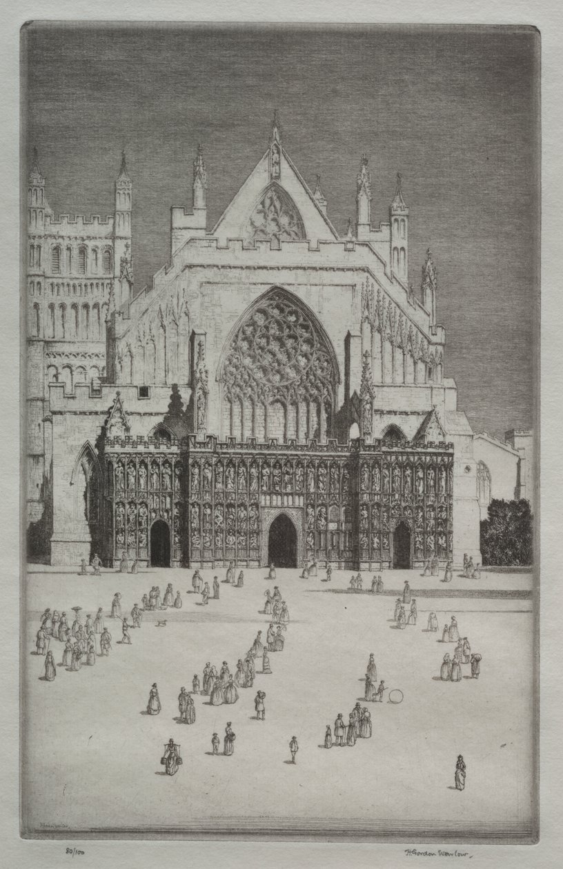 Exeter Kathedraal door Herbert Gordon Warlow