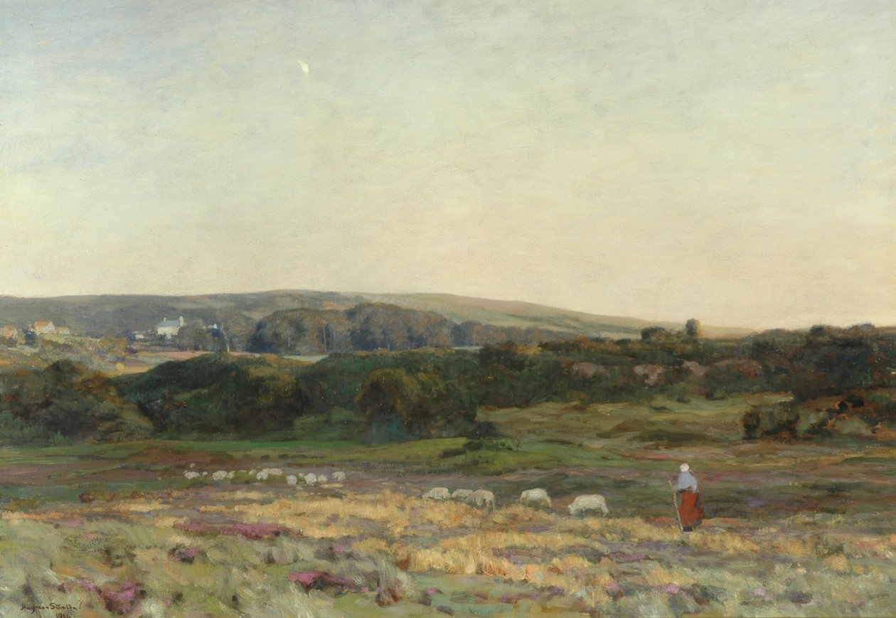 Avondschemering, Studland, Dorset, 1904 door Herbert Hughes Stanton