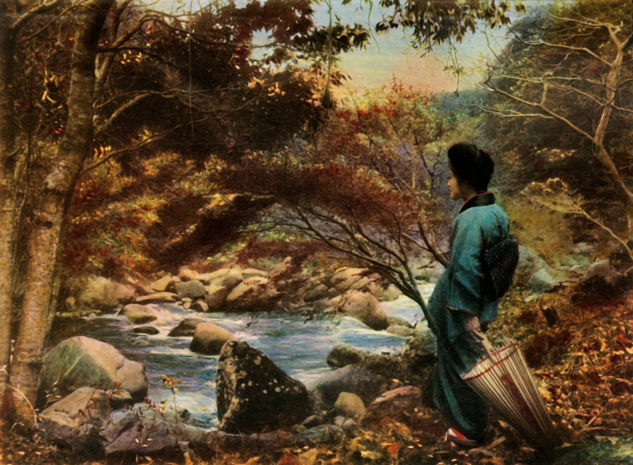 Herfst in Miyanoshita, 1910 door Herbert Ponting