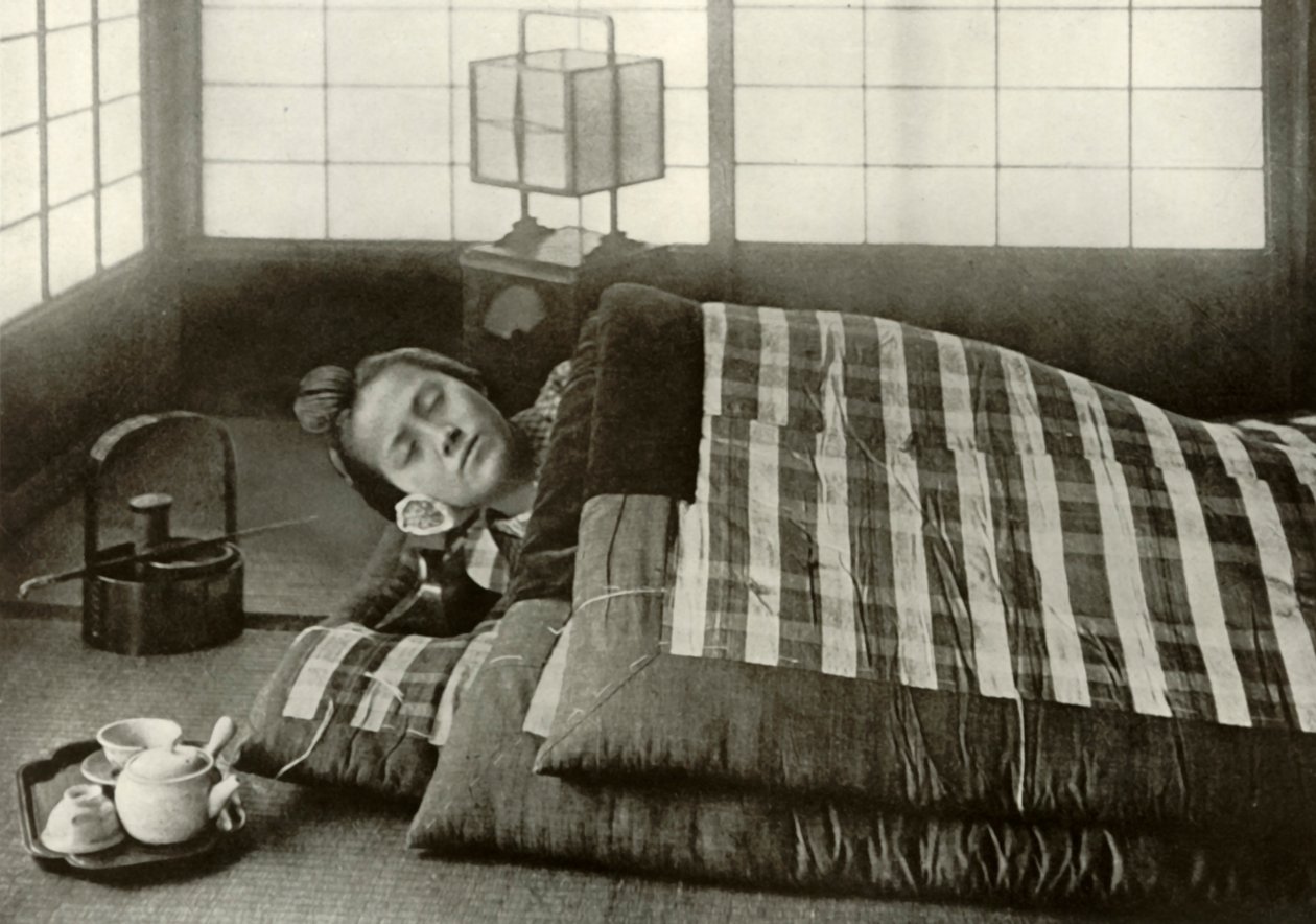 Bedtijd in Japan, 1910 door Herbert Ponting