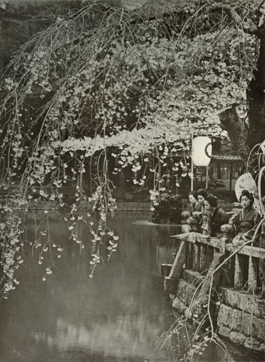 Kersenbloesemtijd in Japan, 1910 door Herbert Ponting