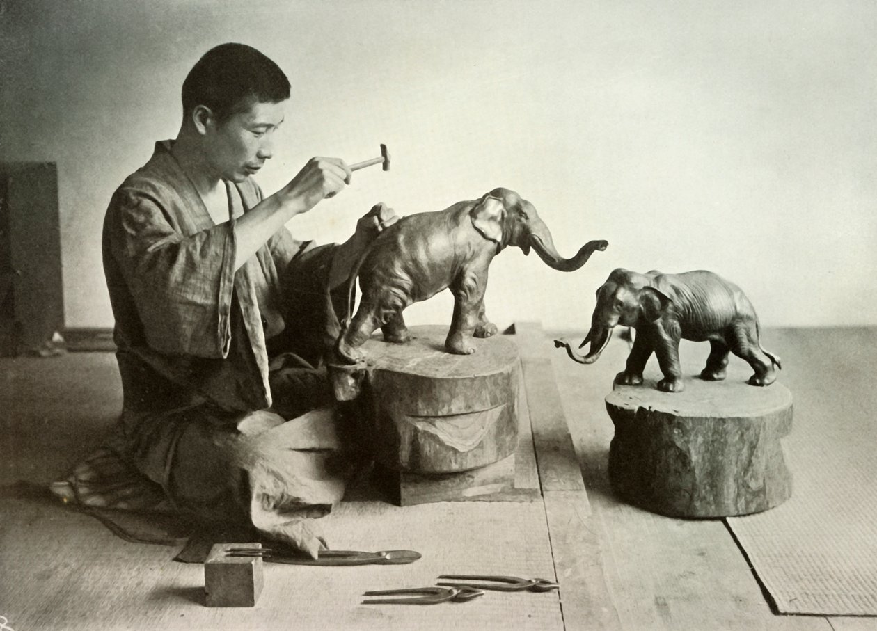 De bronzen beeldhouwer, 1910 door Herbert Ponting