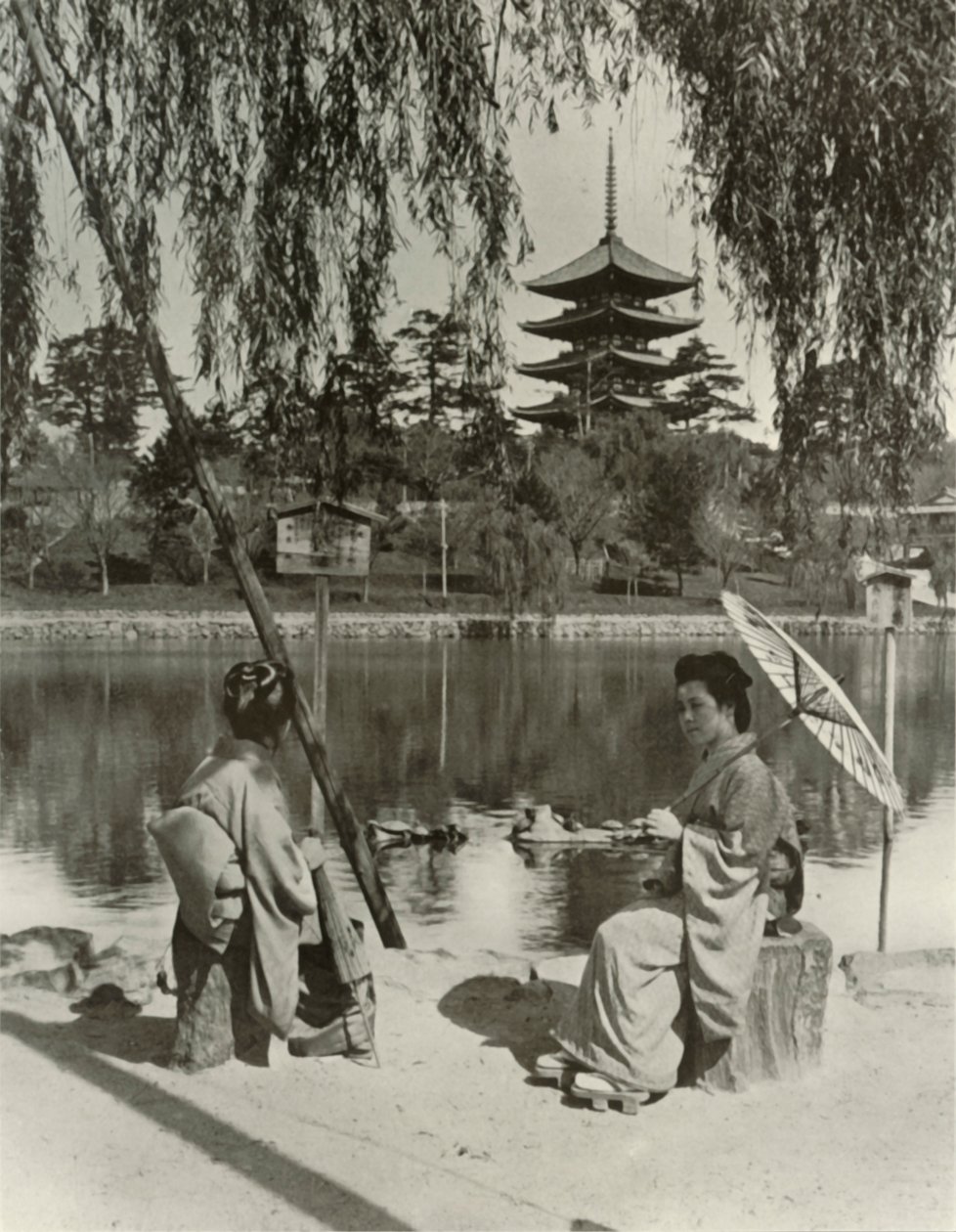 De Nara Pagode door Herbert Ponting