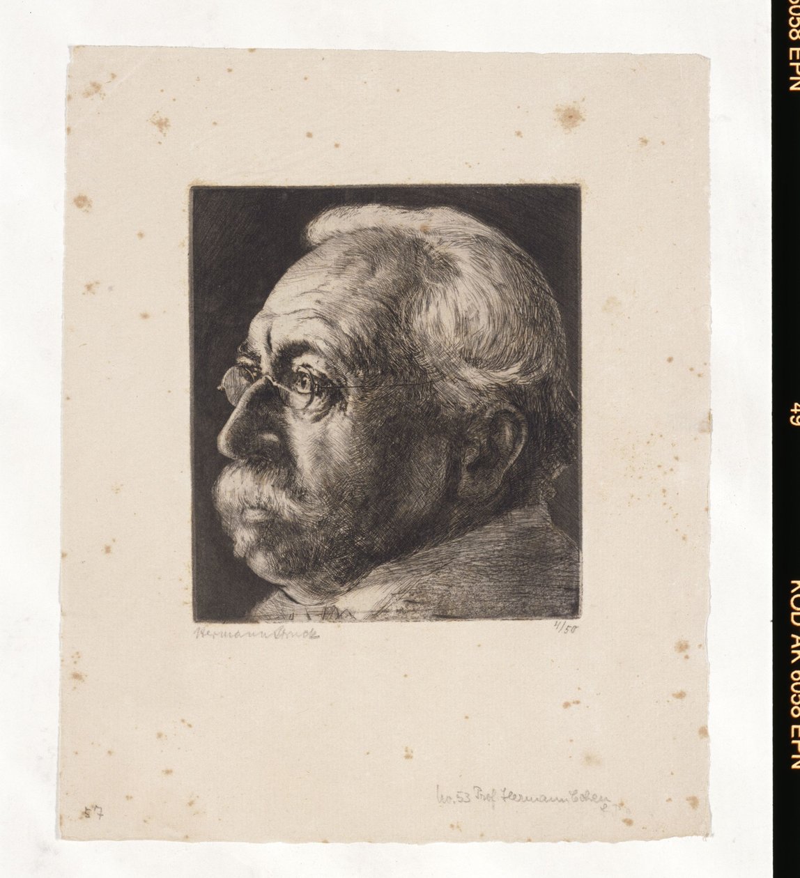 Portret Hermann Cohen (1842-1918) door Hermann Struck