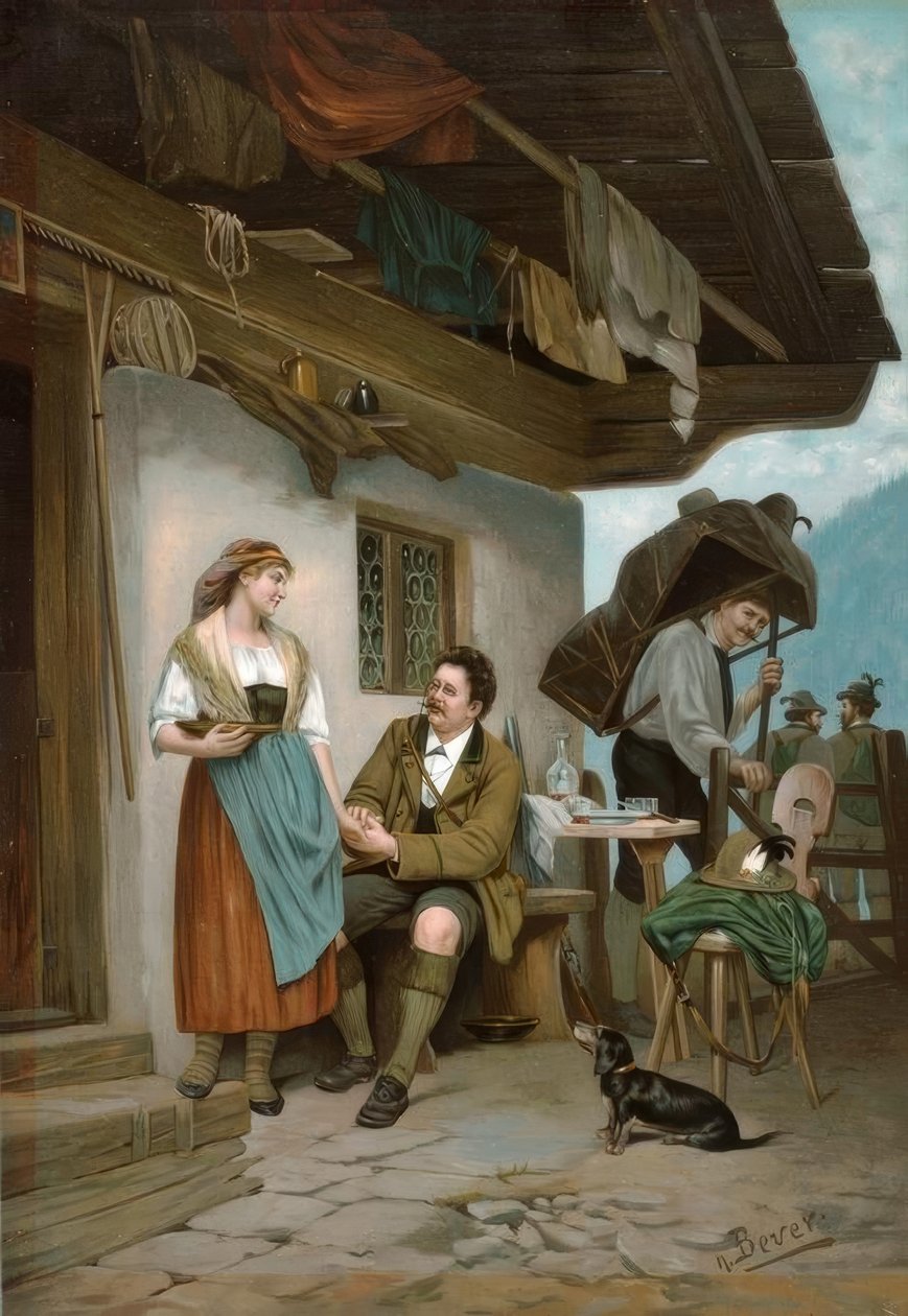 Zomergasten op de alm door Hermann Bever