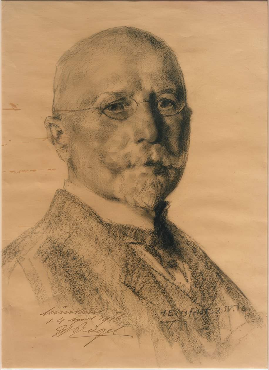 Portret van Heinrich von Zügel door Hermann Eissfeldt