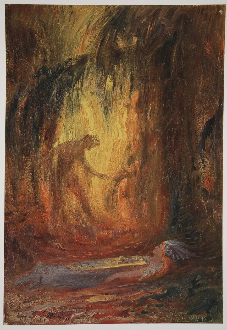 Ontwaken van Brunnhilde door Hermann Hendrich
