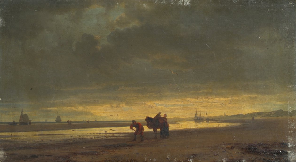 Hollandse kust bij eb door Hermann Mevius