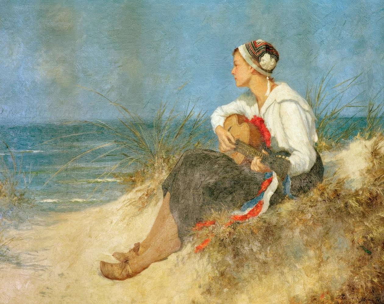 Besinnelijke tijd op het strand door Hermann Seeger