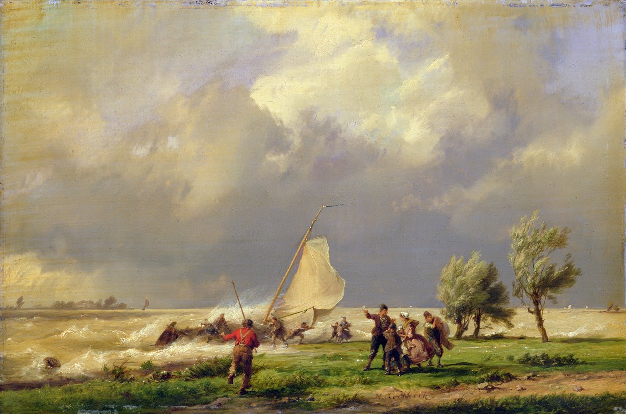 Het schipbreuk door Johannes Hermann Barend Koekkoek