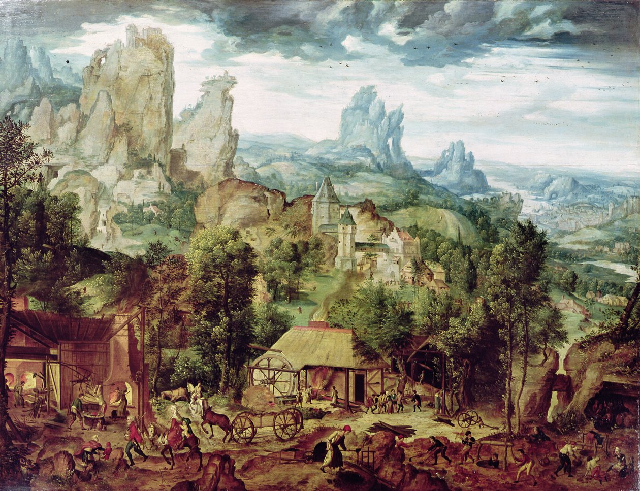 Landschap met Smidse door Herri met de Bles