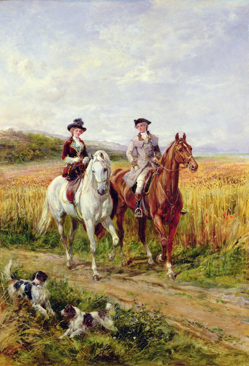 Koppel Rijdt met Hun Honden door Heywood Hardy