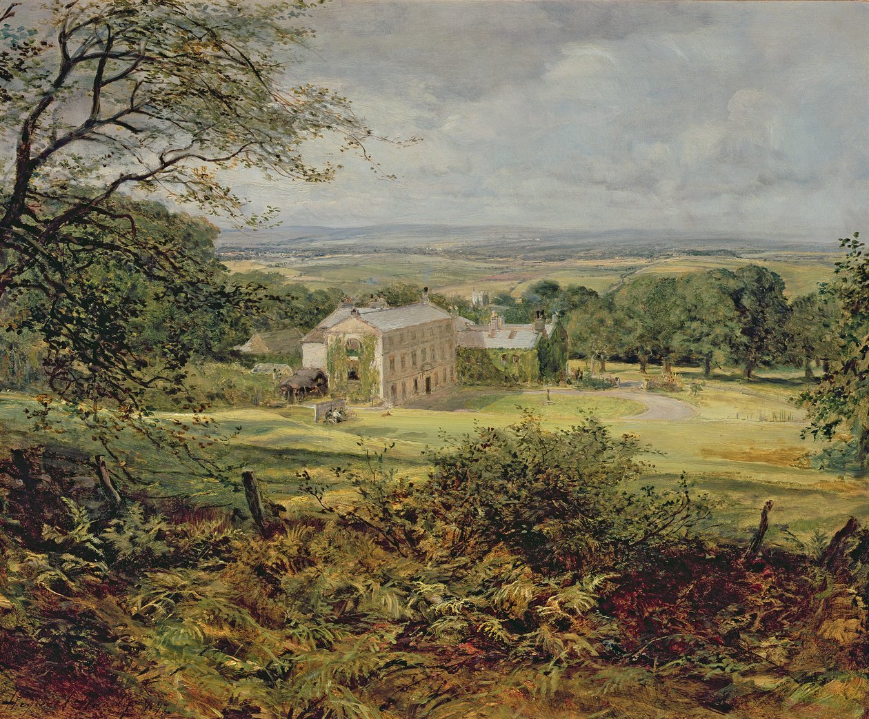 Engels landschap met een huis, 19e eeuw door Heywood Hardy