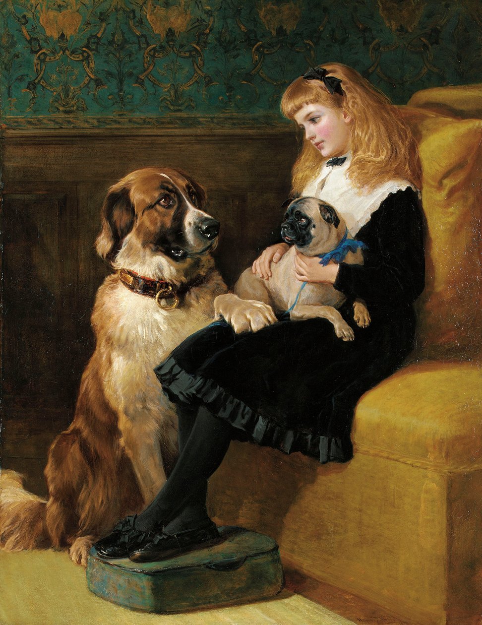 Haar enige speelkameraden, 1870 door Heywood Hardy