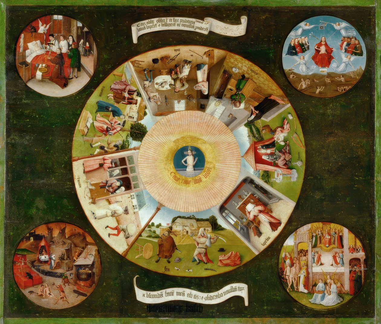 De zeven hoofdzonden en de vier laatste dingen door Hieronymus Bosch