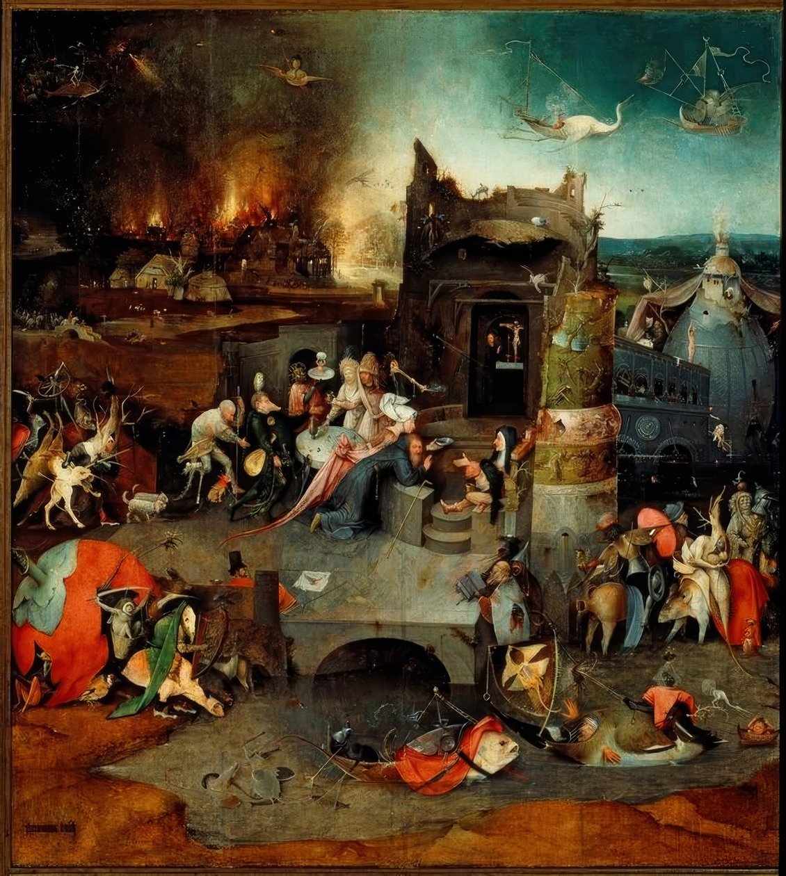 De verzoeking van de heilige Antonius door Hieronymus Bosch