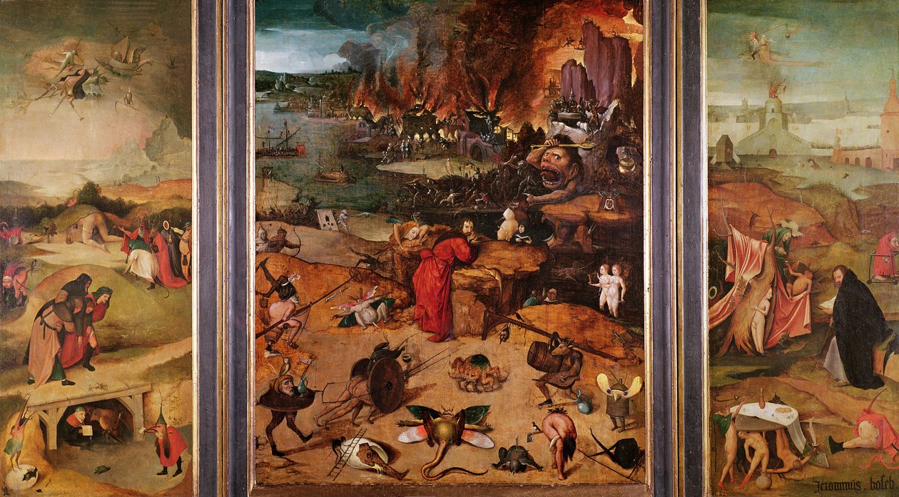 Drieluik van de verzoeking van St. Antonius door Hieronymus Bosch