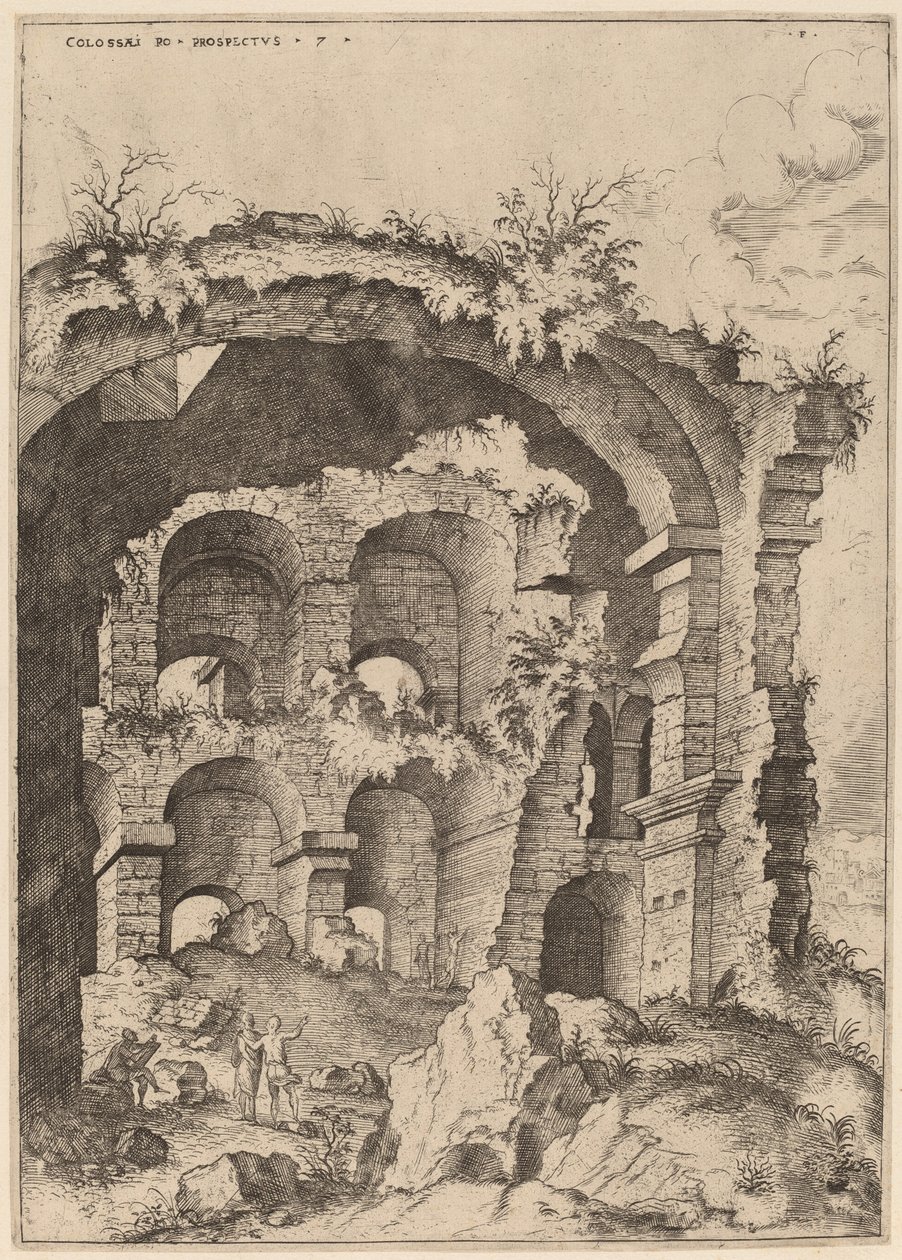 Zevende Uitzicht op het Colosseum door Hieronymus Cock