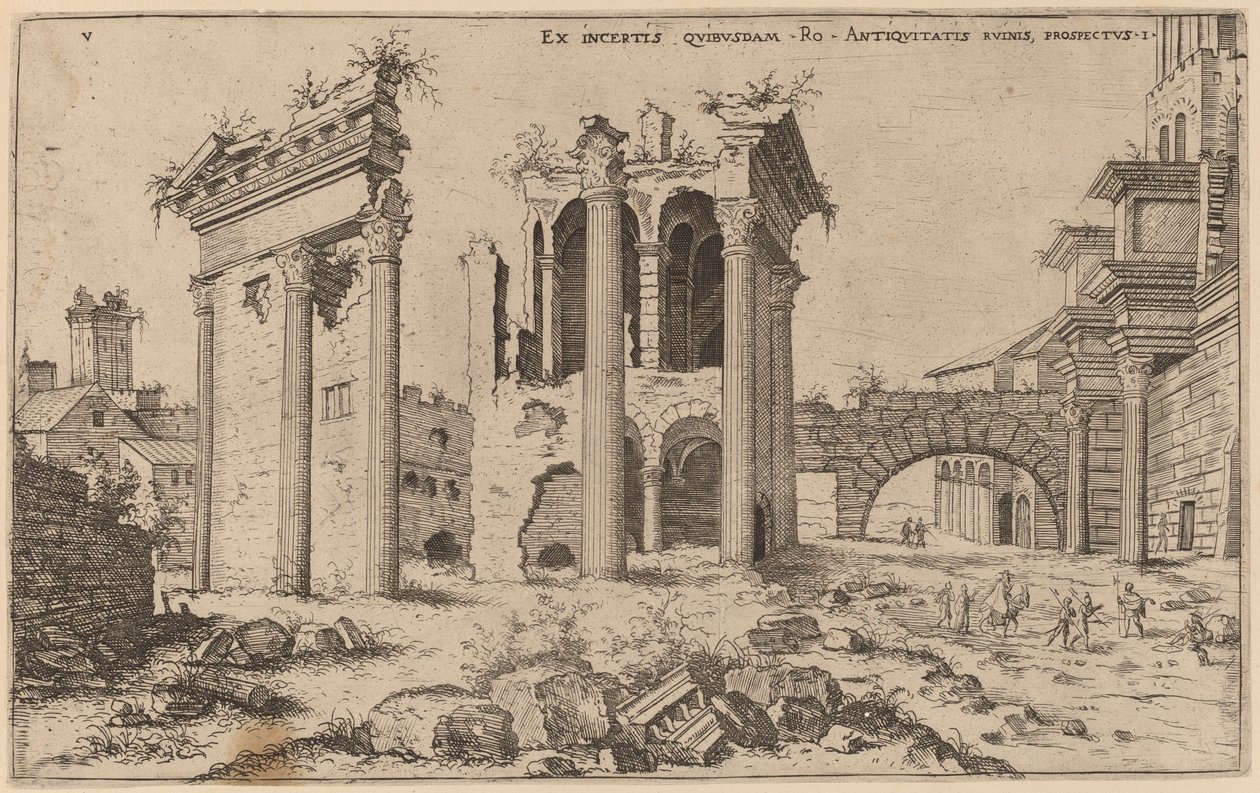 Uitzicht op het Forum van Nerva door Hieronymus Cock