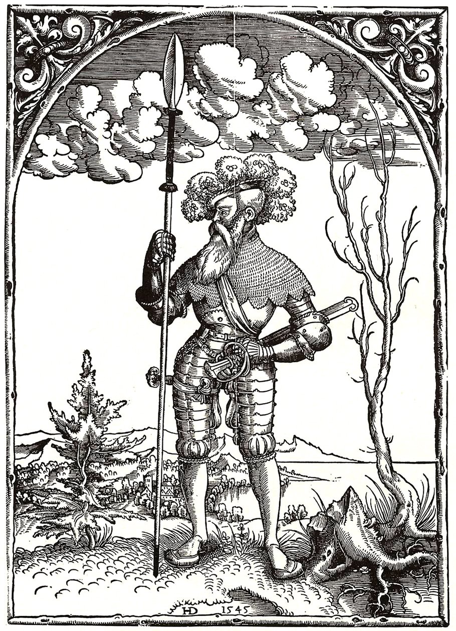 Ridder in oorlogsharnas door Hieronymus Deckinger