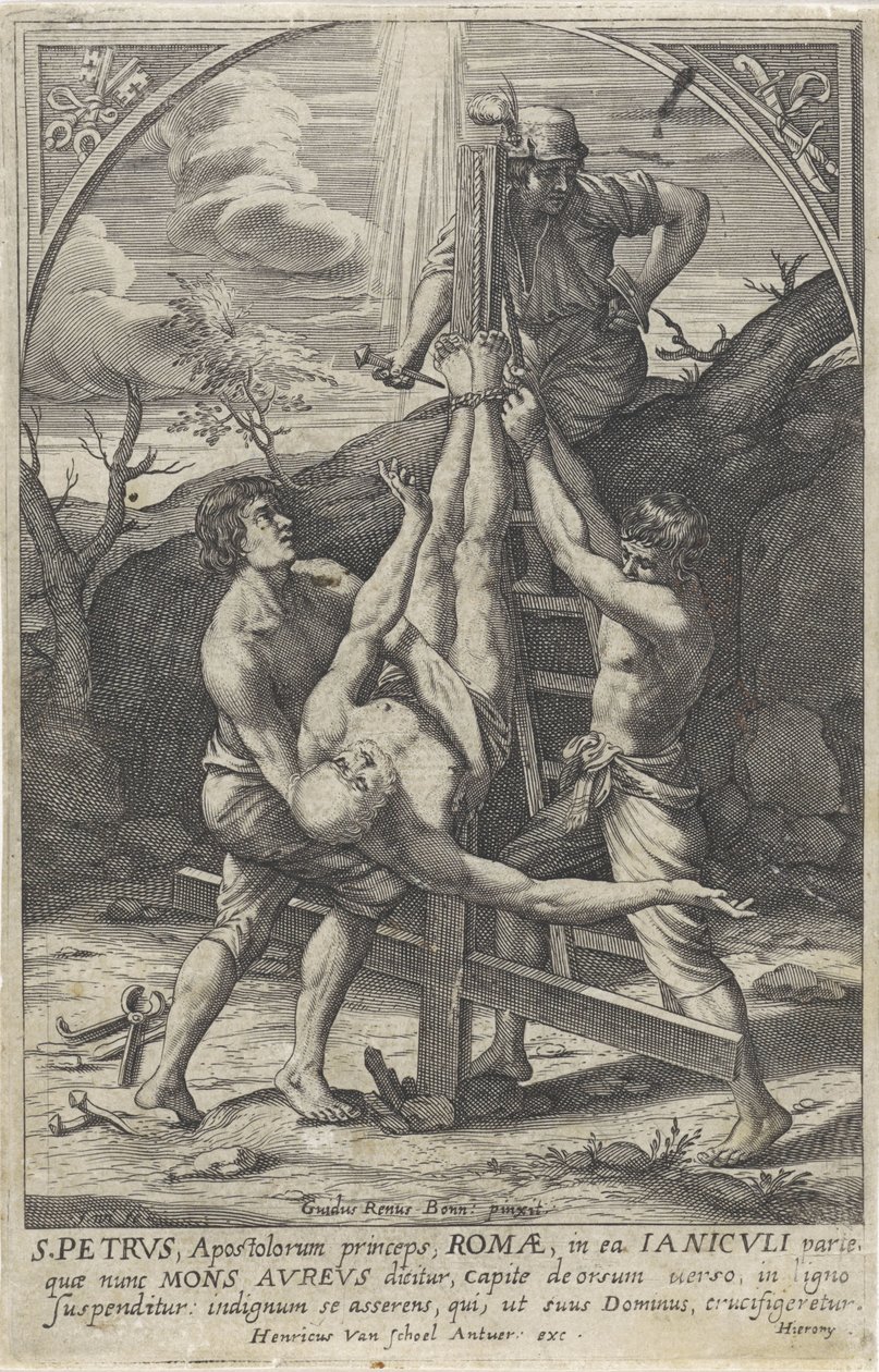 Kruisiging van Petrus door Hieronymus Wierix