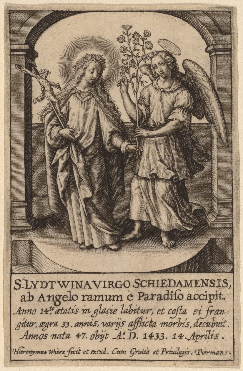 S. Lydtwina Virgo Schiedamensis ... door Hieronymus Wierix