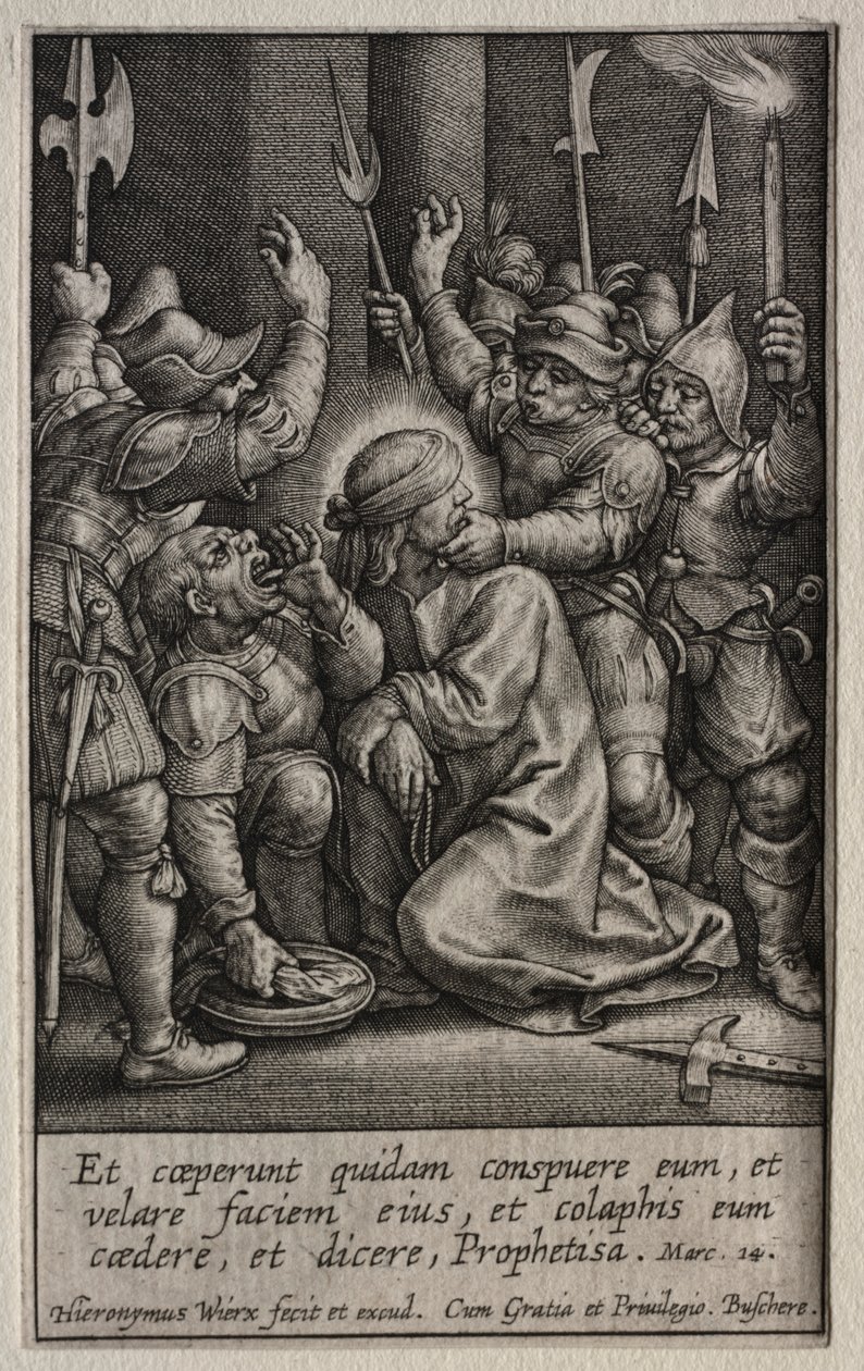 De Passie: De Bespotting van Christus door Hieronymus Wierix