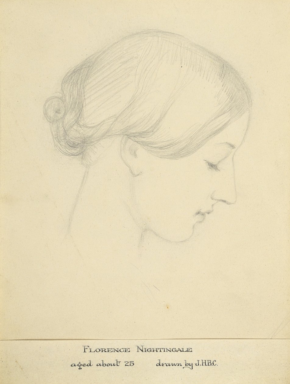 Florence Nightingale ongeveer 25 jaar oud door Hilary Bonham Carter