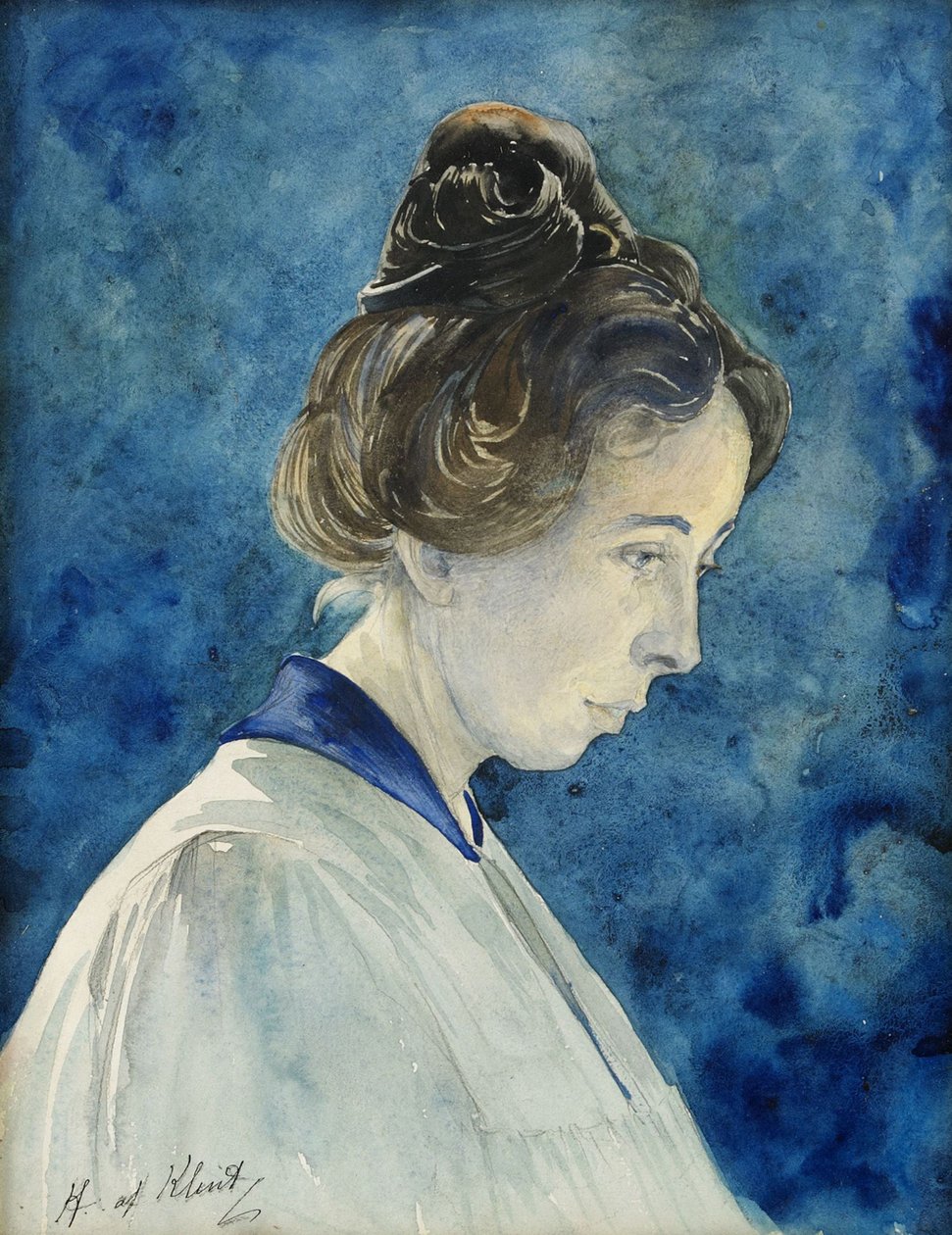 Zelfportret, ca. 1890 door Hilma af Klint