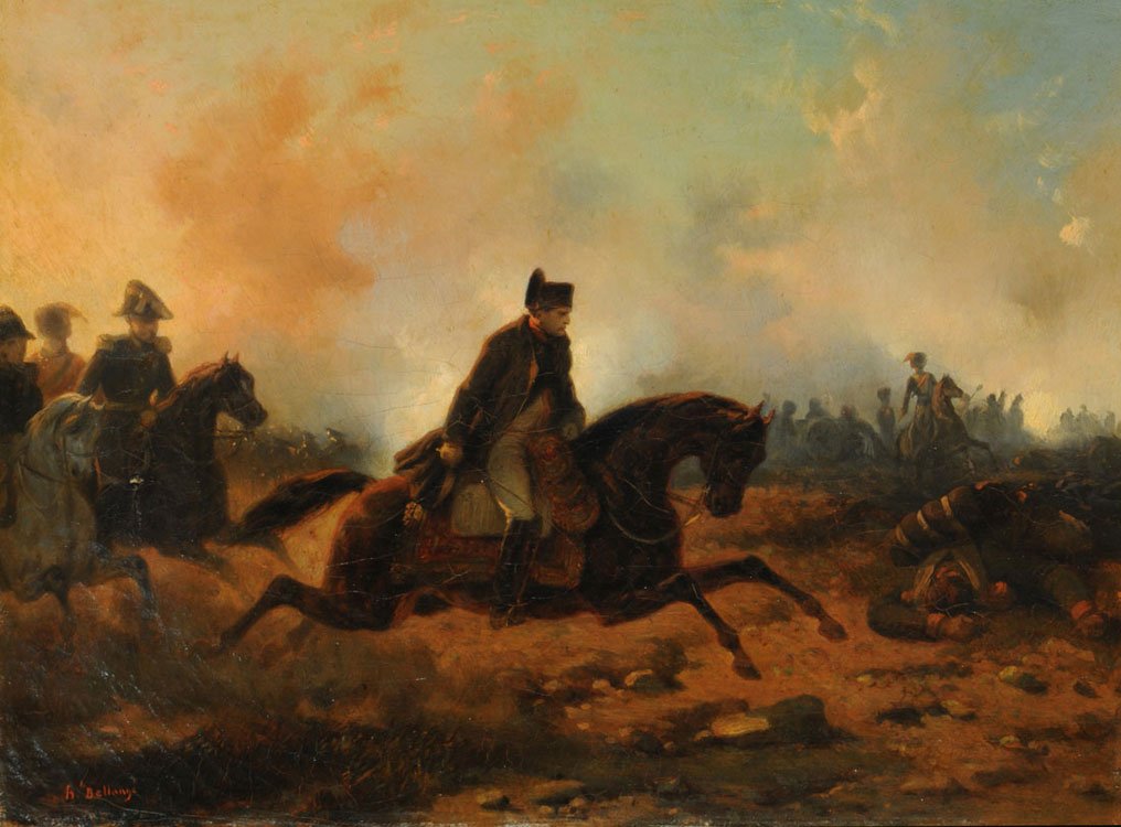 Napoleon en de buit van Waterloo door Hippolyte Bellange