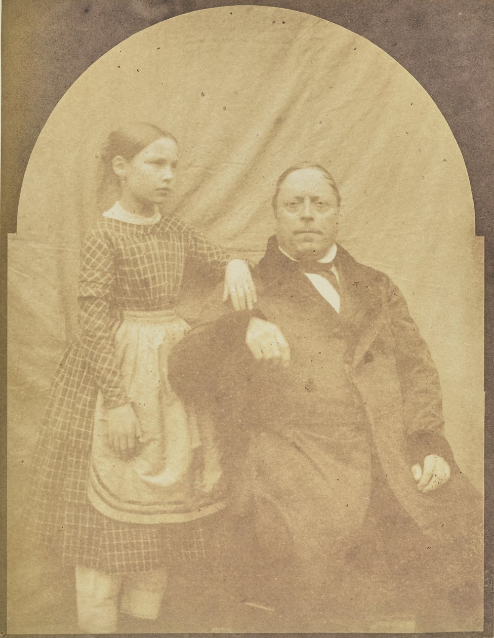 [Portret van een man en een meisje]. door Hippolyte Bayard
