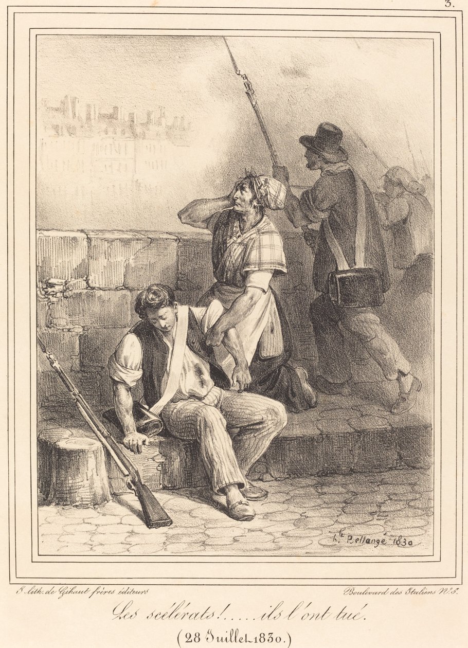 "De Schurken!..." door Hippolyte Bellange