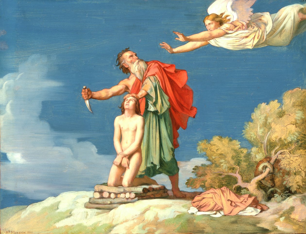 Het Offer van Isaac door Hippolyte Flandrin