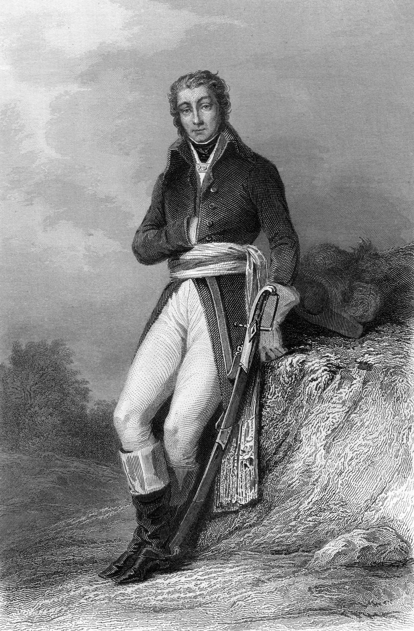 Generaal Jean Moreau door Hippolyte Louis (after) Pauquet