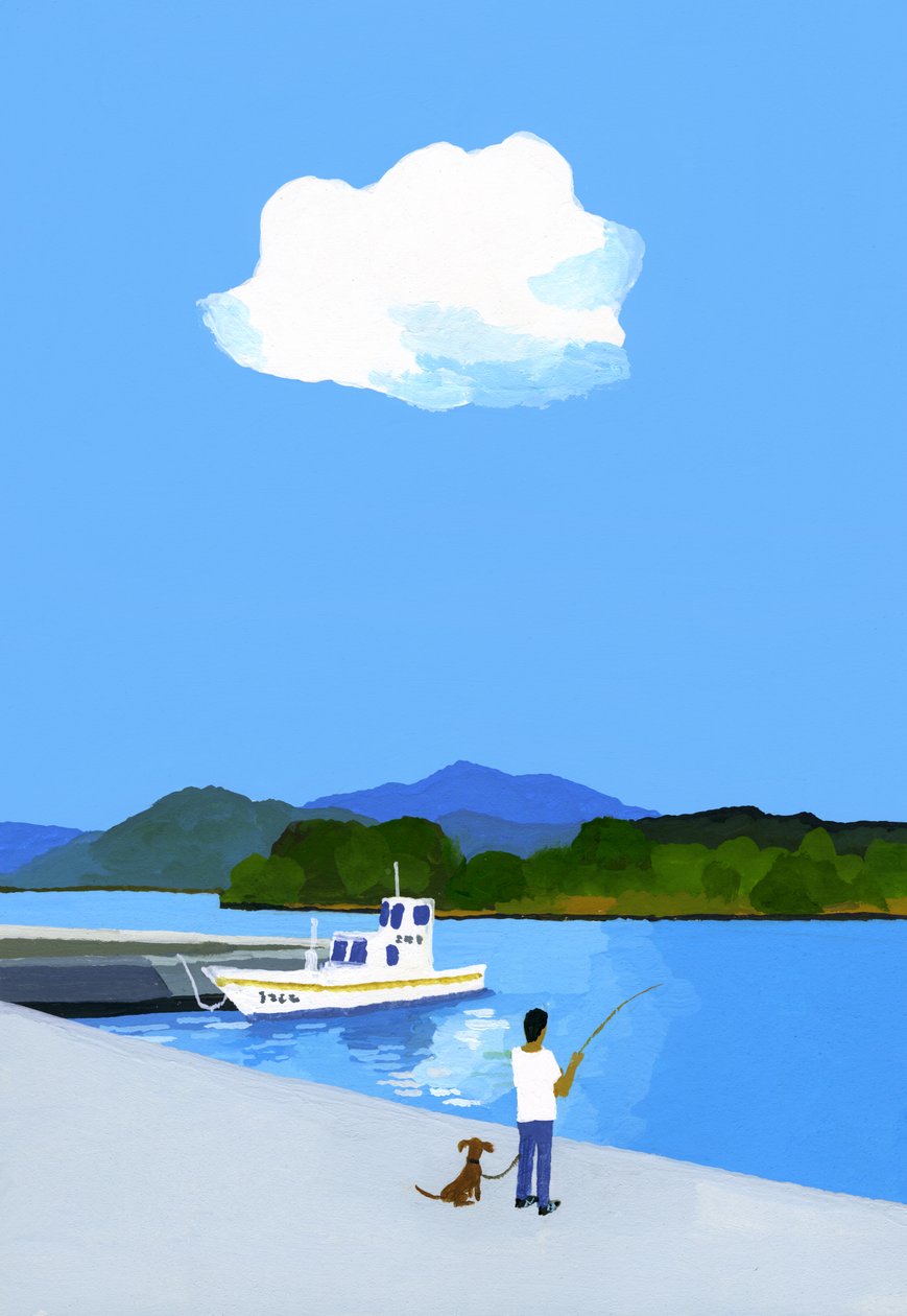 Vissen in de haven door Hiroyuki Izutsu