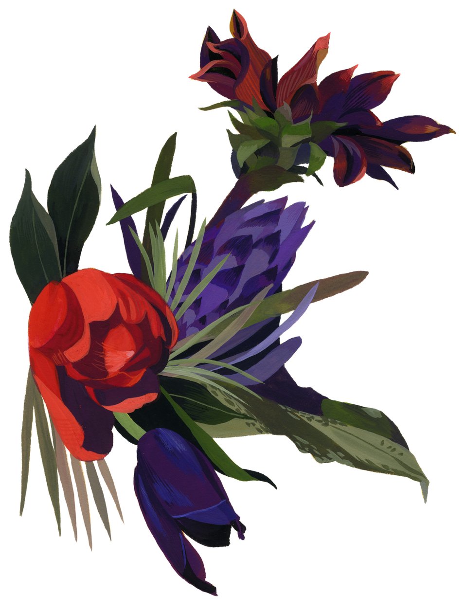 Tulpen en dahlia