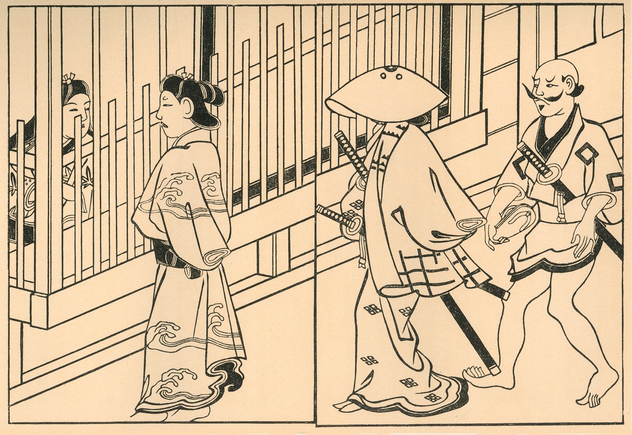Courtisanes, 1661 door Hishikawa Moronobu